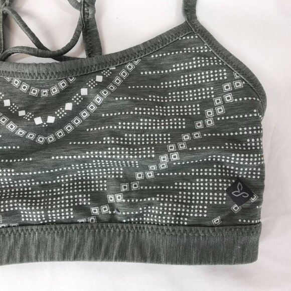 PRANA - WOMEN'S XS -GREEN SPORTS STRAPPY BACK YOGA BRA BRALETTE - Picture 2 of 5